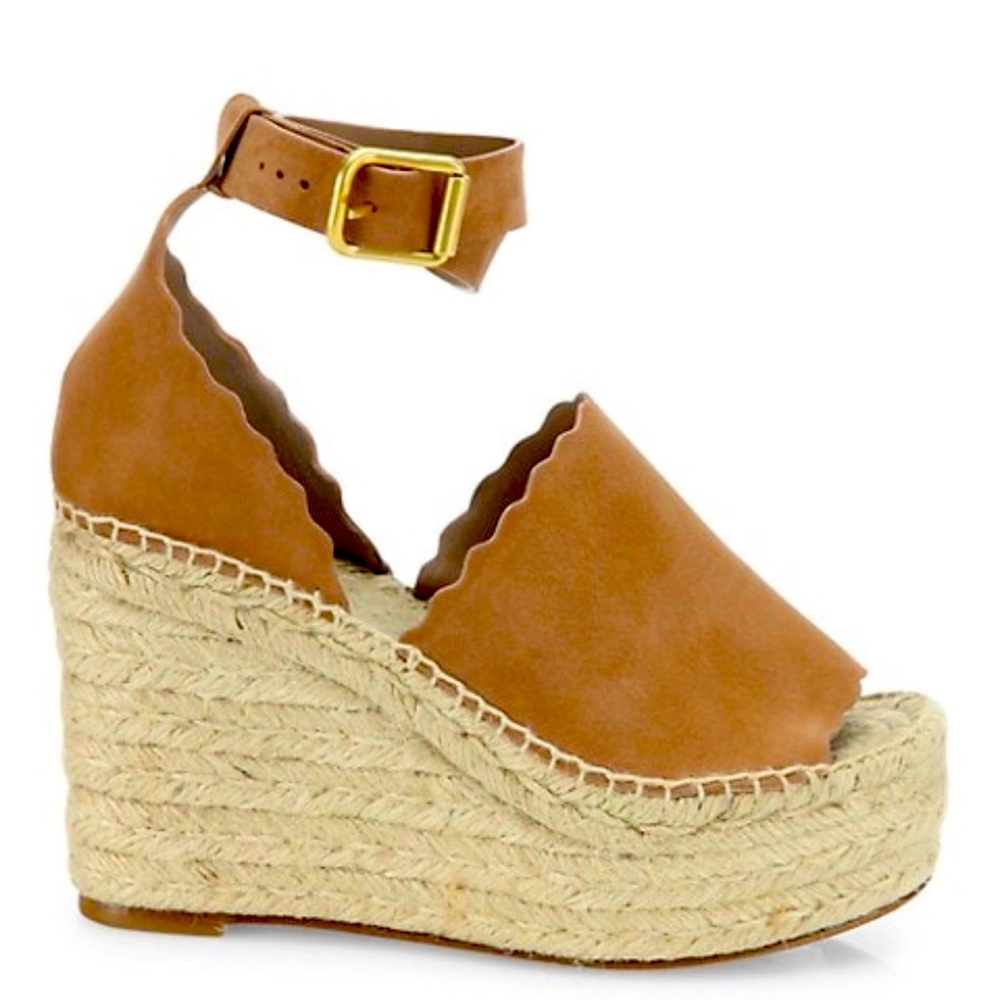 CHLOE Lauren Suede Espadrille Wedges